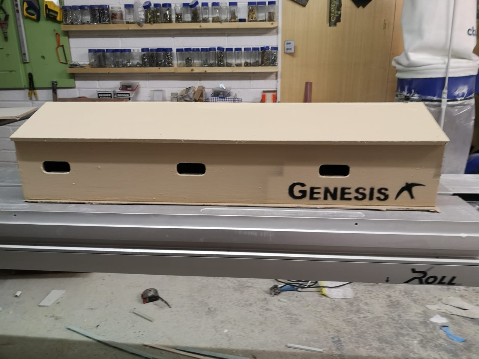 Front view of new Genesis anti-predator swift nest box.