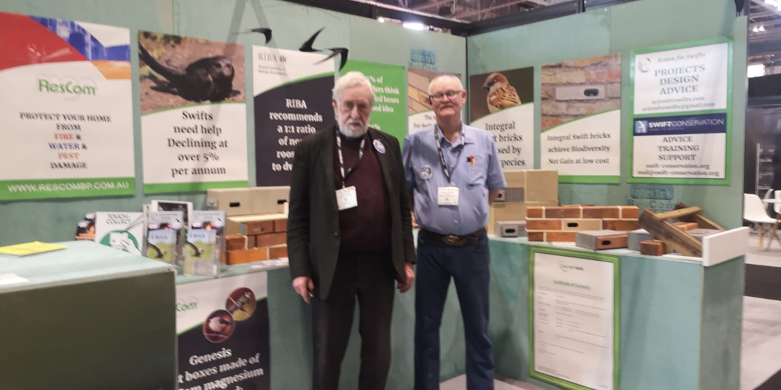 Stephan and Dick Newell at the Future Build Exhibition in London